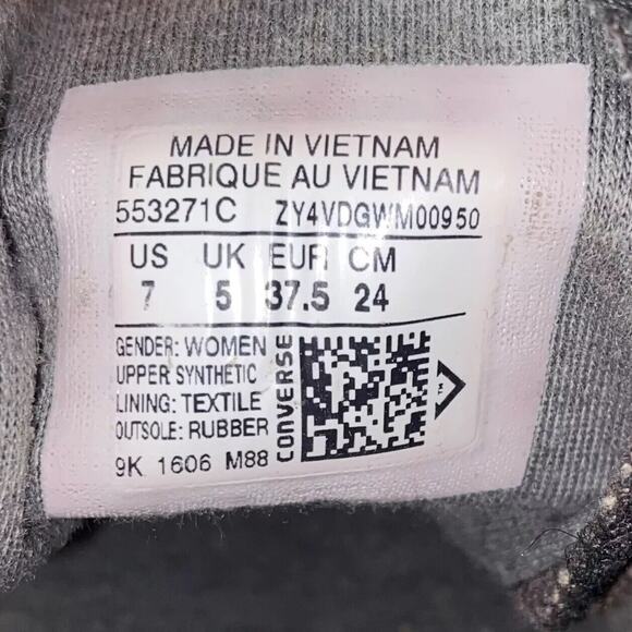 Converse Chuck Taylor All Star Sneaker Shoes Black Pearl 553271C Womens Size 7 - Picture 10 of 11